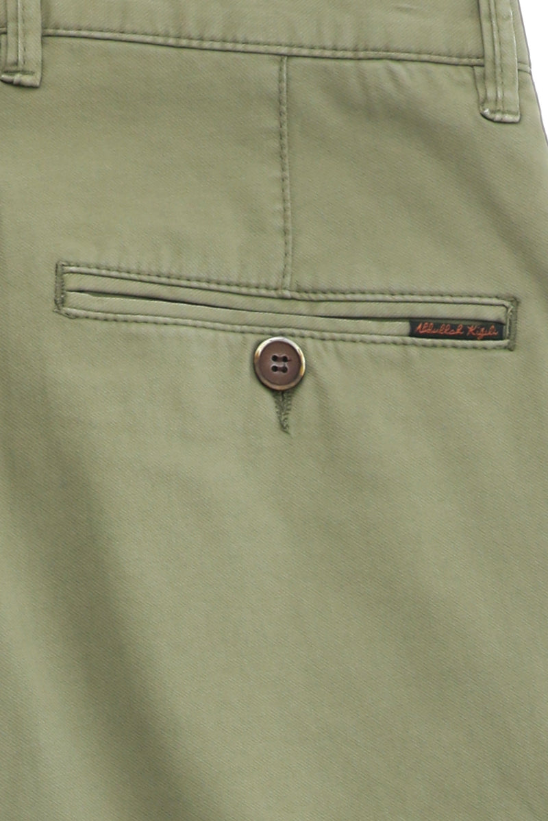 Orta Haki Regular Fit Likralı Kanvas / Chino Pantolon