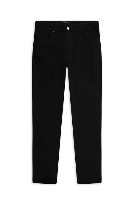 Siyah Regular Fit Likralı Kanvas / Chino Pantolon