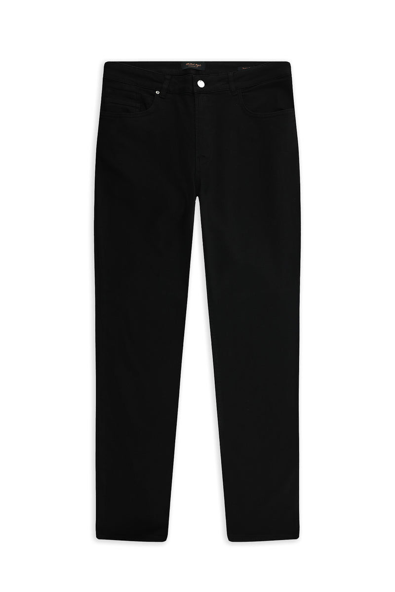 Siyah Regular Fit Likralı Kanvas / Chino Pantolon