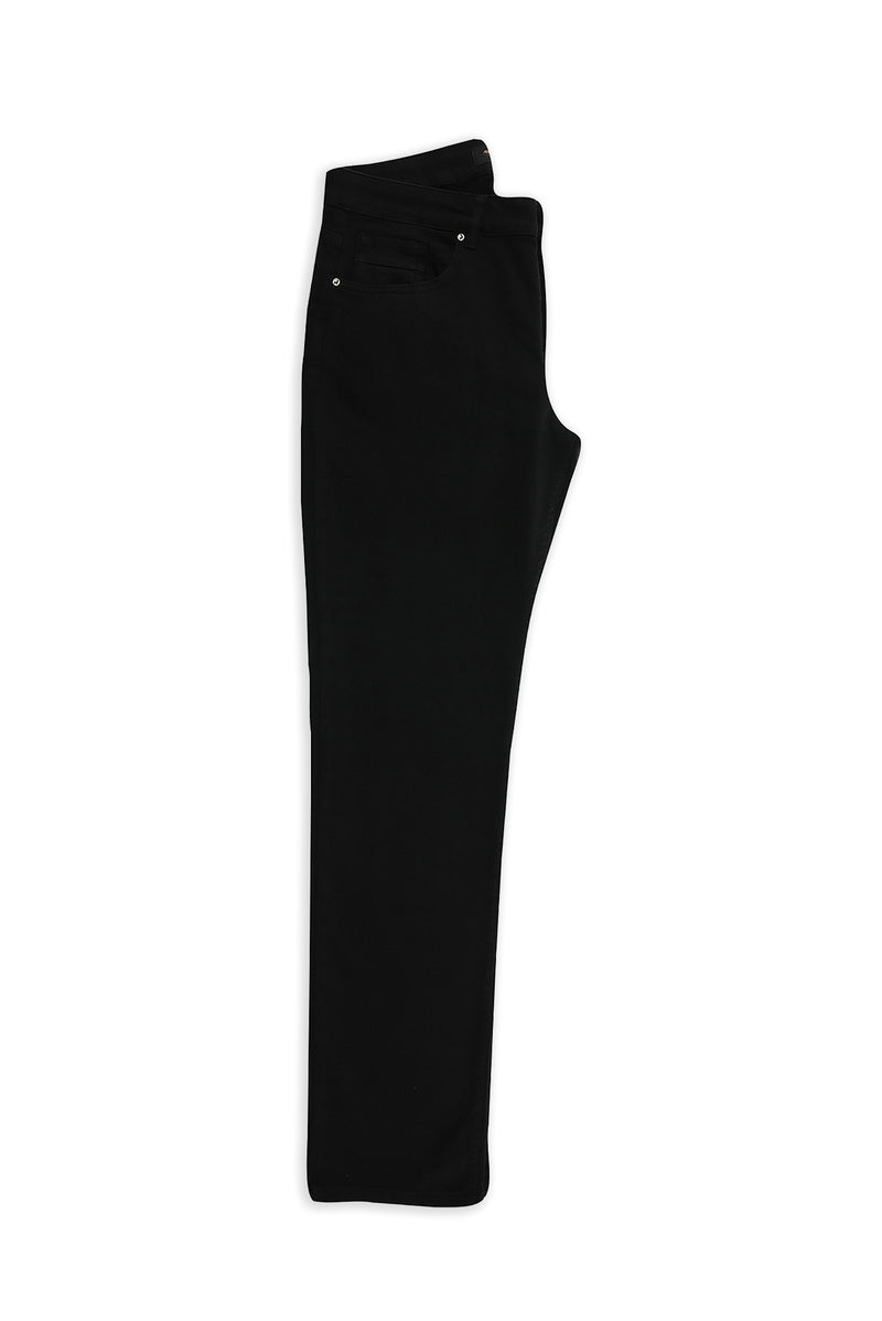 Siyah Regular Fit Likralı Kanvas / Chino Pantolon