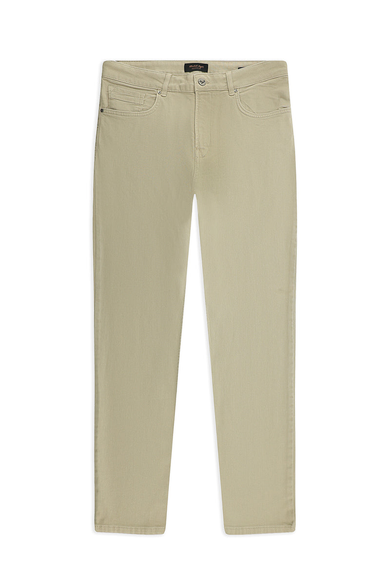 Orta Vizon Regular Fit Likralı Kanvas / Chino Pantolon
