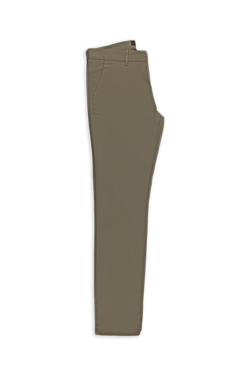 Koyu Vizon Regular Fit Desenli Lyocell Karışımlı Kanvas / Chino Pantolon