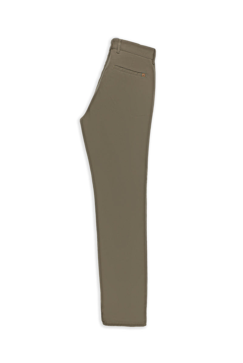 Koyu Vizon Regular Fit Desenli Lyocell Karışımlı Kanvas / Chino Pantolon