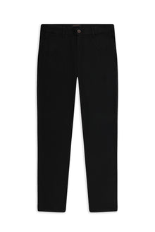 Siyah Relaxed Fit Rahat Kesim Lyocell Karışımlı Kanvas / Chino Pantolon