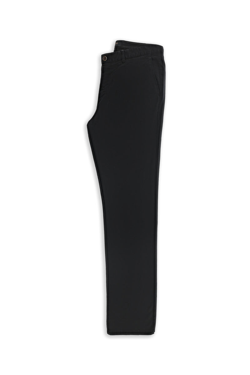 Siyah Relaxed Fit Rahat Kesim Likralı Kanvas / Chino Pantolon