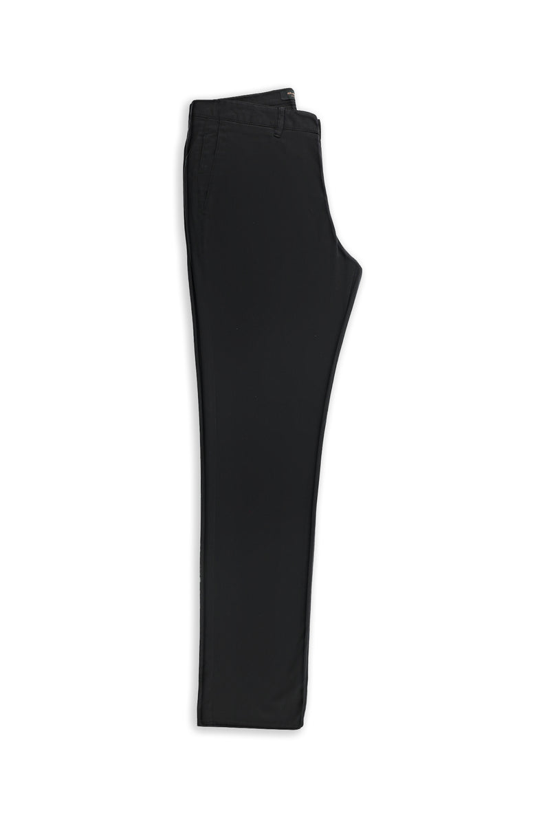 Siyah Relaxed Fit Rahat Kesim Likralı Kanvas / Chino Pantolon
