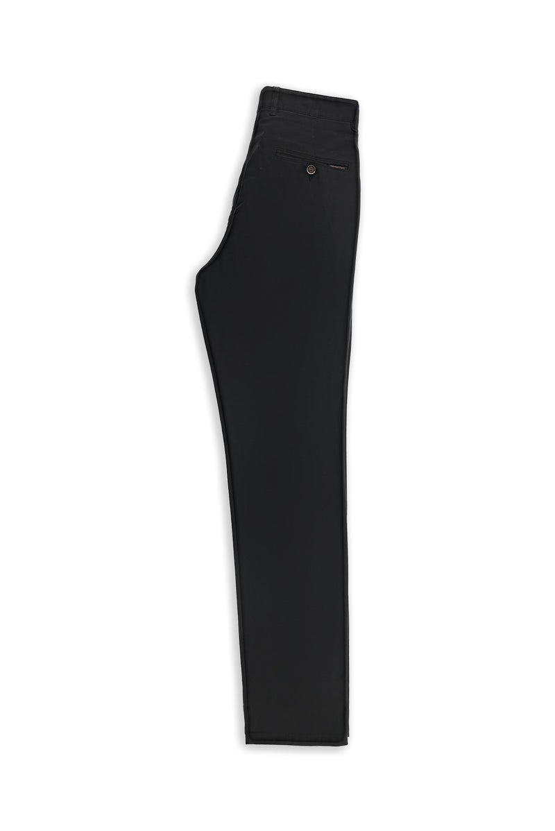 Siyah Relaxed Fit Rahat Kesim Likralı Kanvas / Chino Pantolon