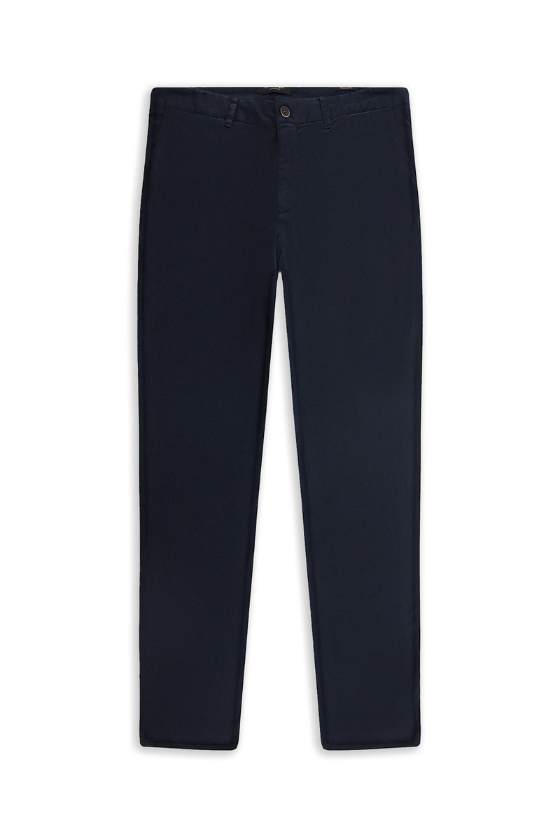 Koyu Lacivert Regular Fit Likralı Kanvas / Chino Pantolon