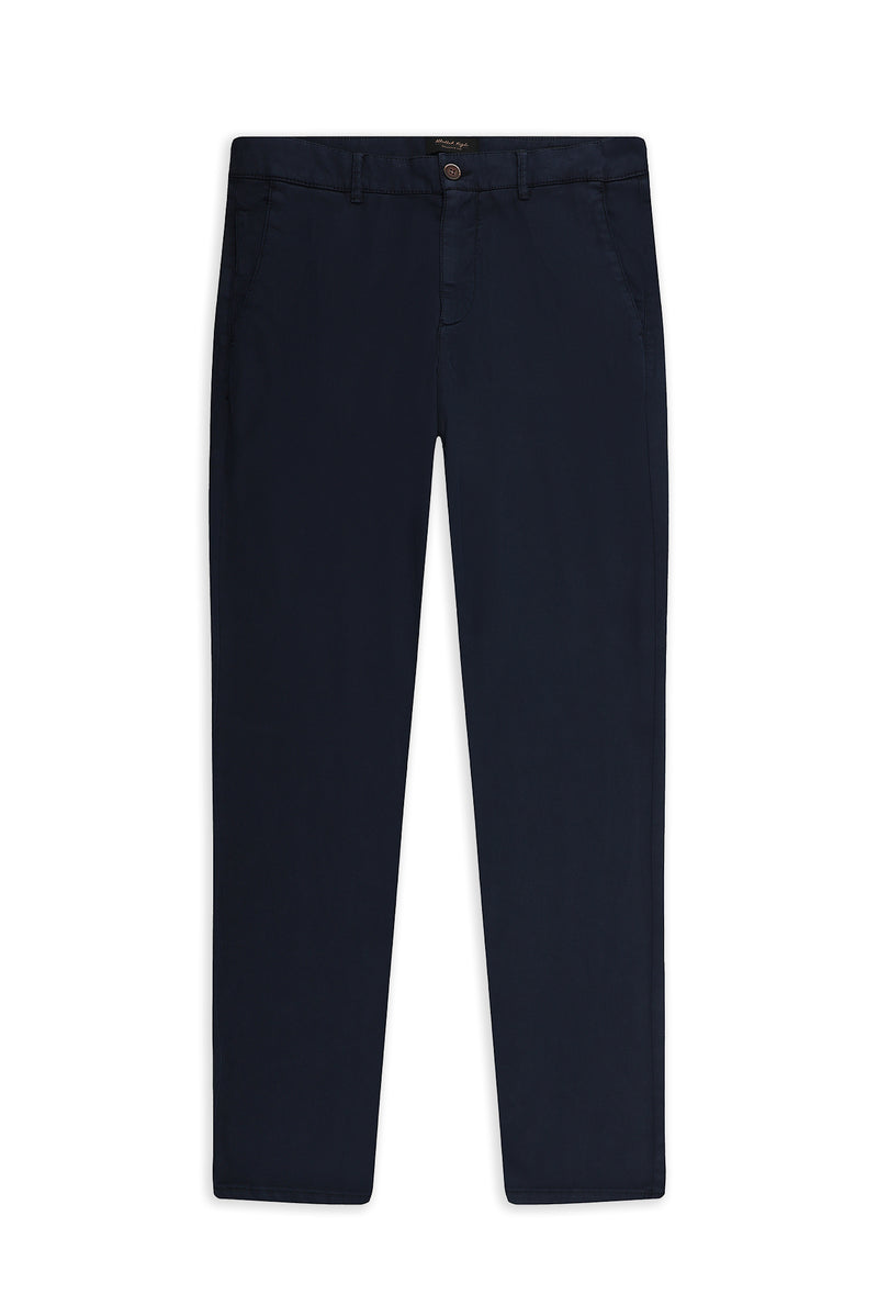 Koyu Lacivert Regular Fit Lyocell Karışımlı Kanvas / Chino Pantolon