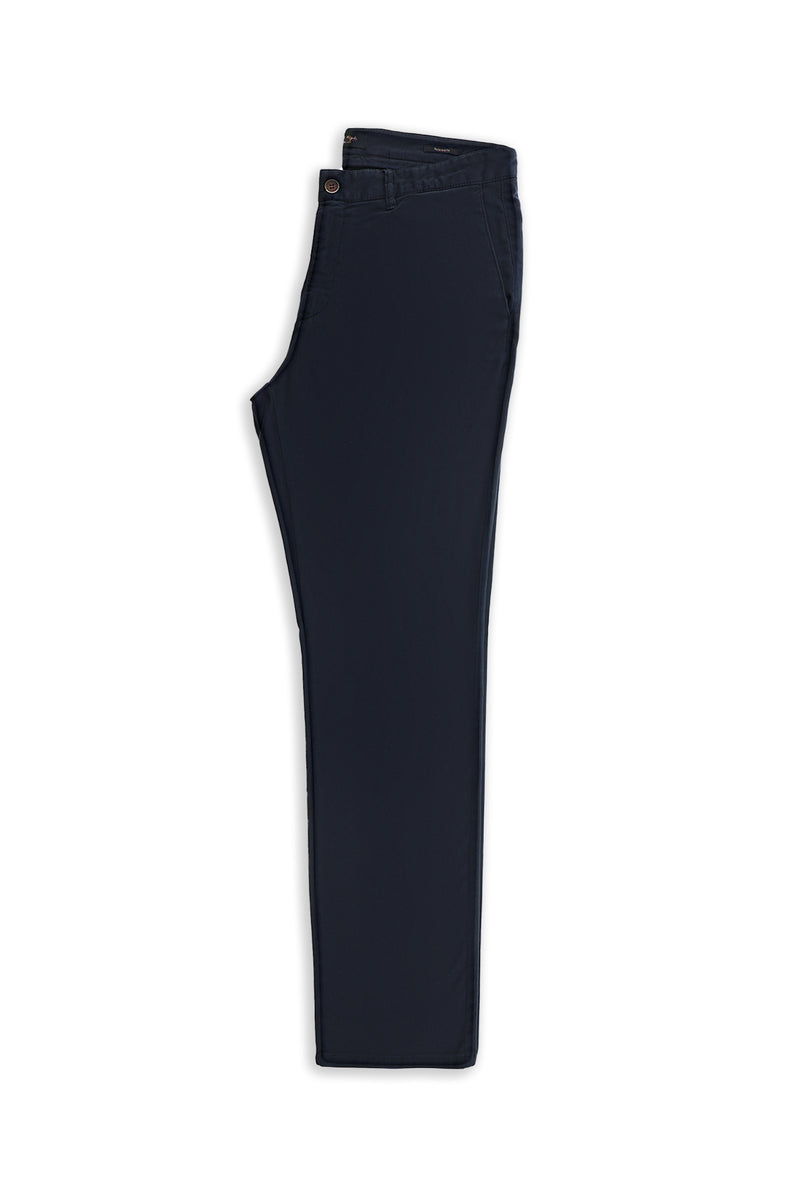 Koyu Lacivert Regular Fit Likralı Kanvas / Chino Pantolon