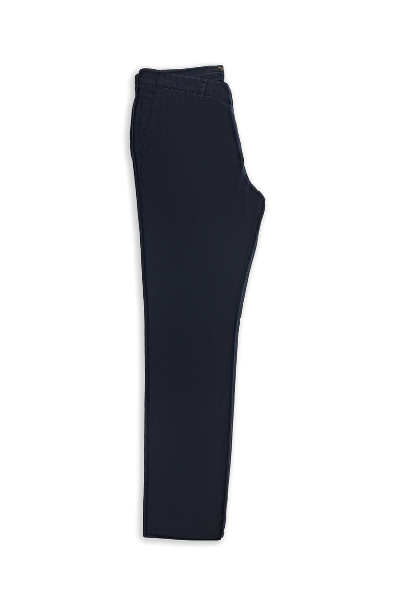 Koyu Lacivert Regular Fit Likralı Kanvas / Chino Pantolon