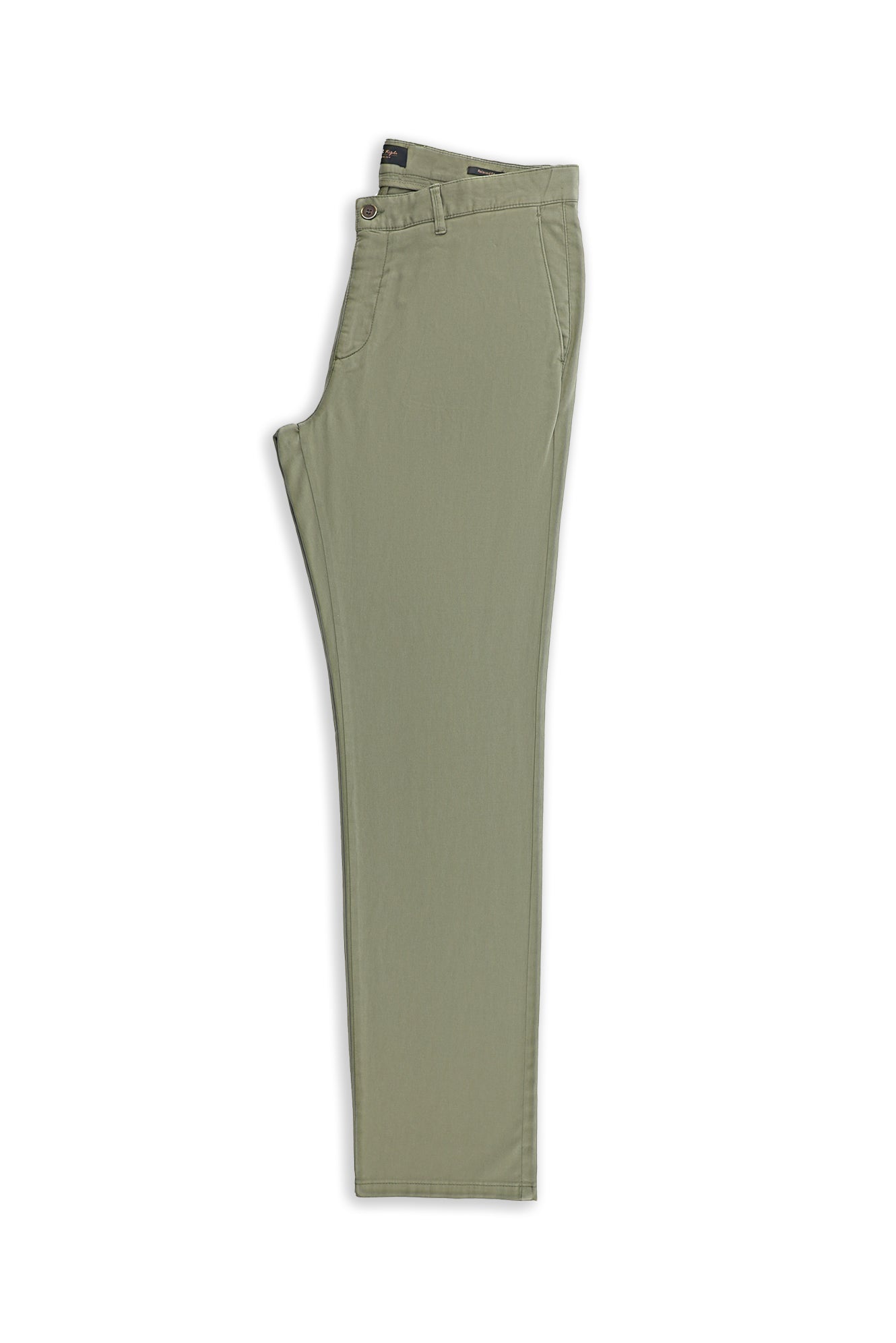 Orta Haki Regular Fit Likralı Kanvas / Chino Pantolon