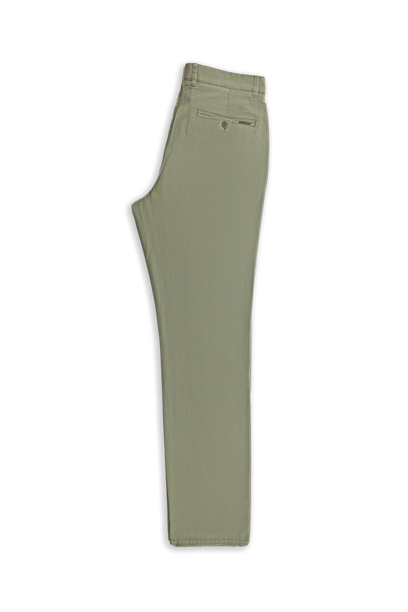 Orta Haki Relax Fit Rahat Kesim Likralı Kanvas / Chino Pantolon