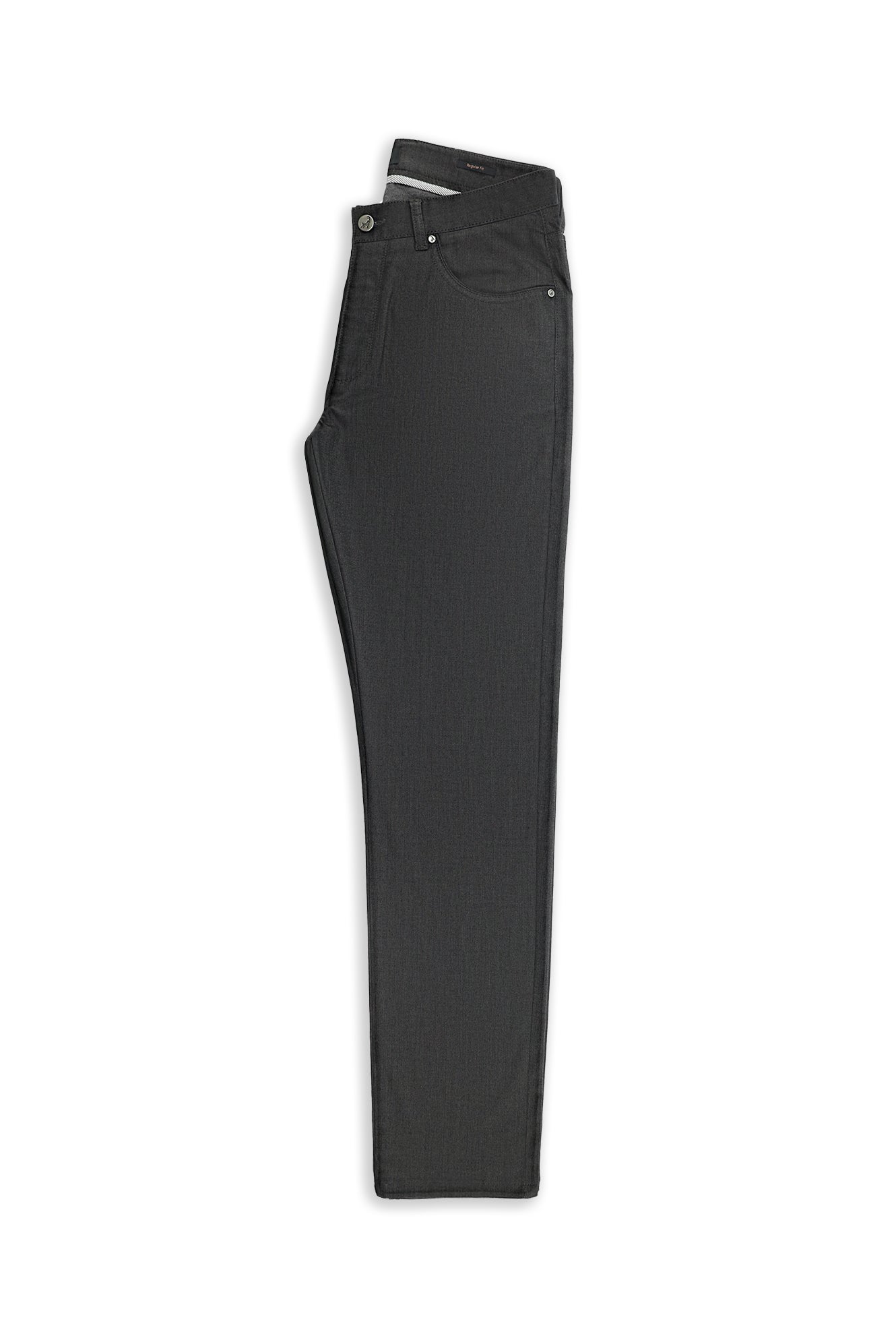 Siyah Regular Fit Likralı Kanvas / Chino Pantolon
