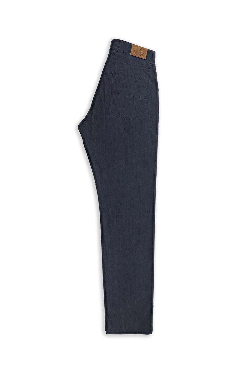 Koyu Lacivert Regular Fit Likralı Kanvas / Chino Pantolon