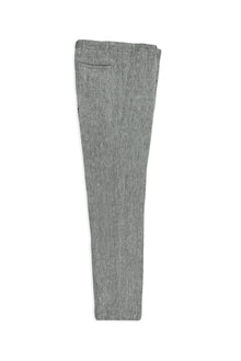 Orta Füme Regular Fit Beli Lastikli İpli Keten Klasik Kumaş Pantolon
