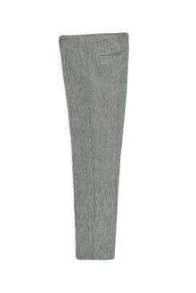 Orta Füme Regular Fit Beli Lastikli İpli Keten Klasik Kumaş Pantolon