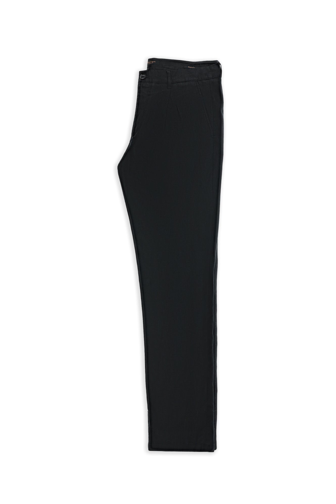 Siyah Regular Fit Pileli Keten Kanvas / Chino Pantolon