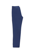 Orta Lacivert Regular Fit Pileli Keten Kanvas / Chino Pantolon