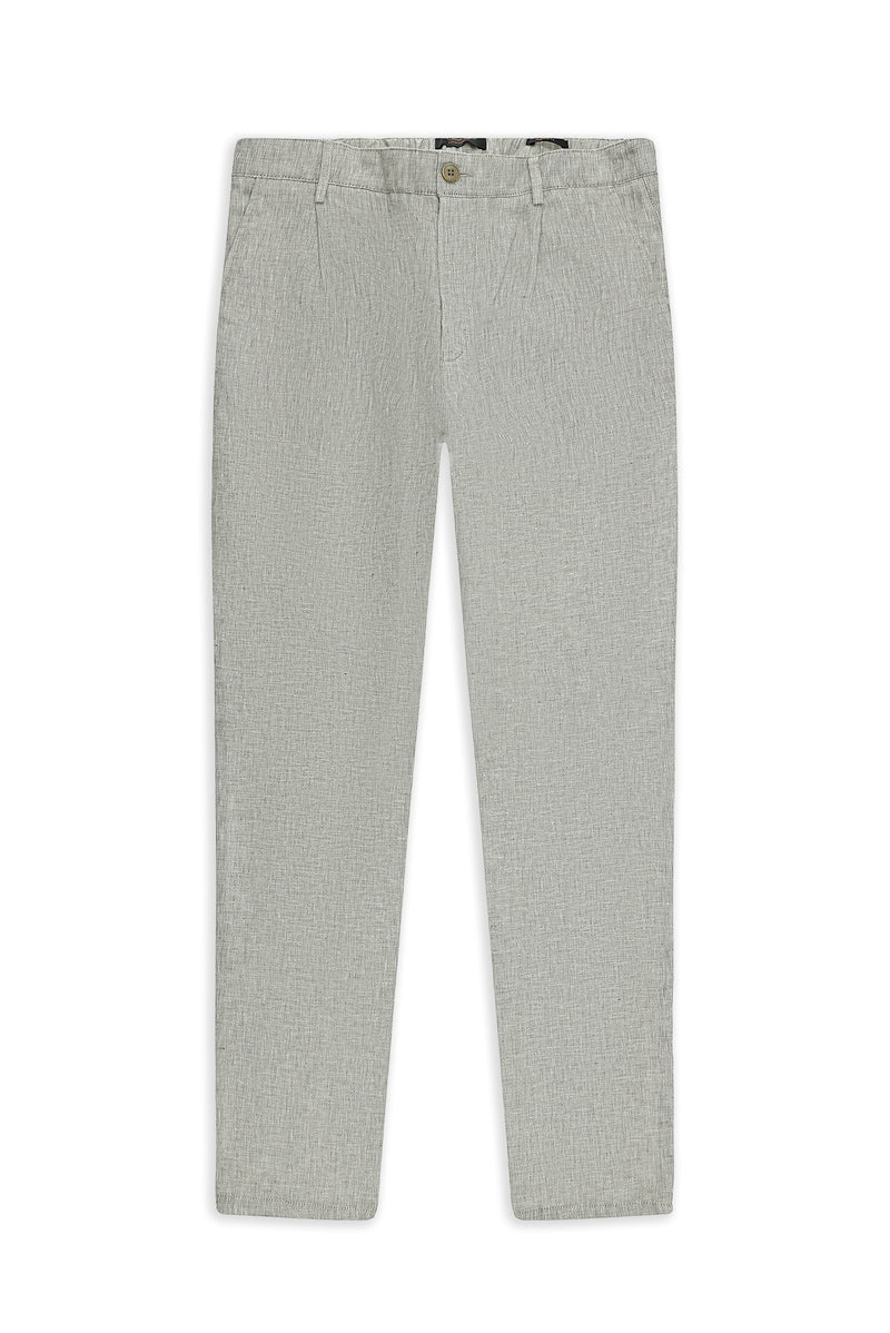 Açık Vizon Regular Fit Pileli Keten Kanvas / Chino Pantolon