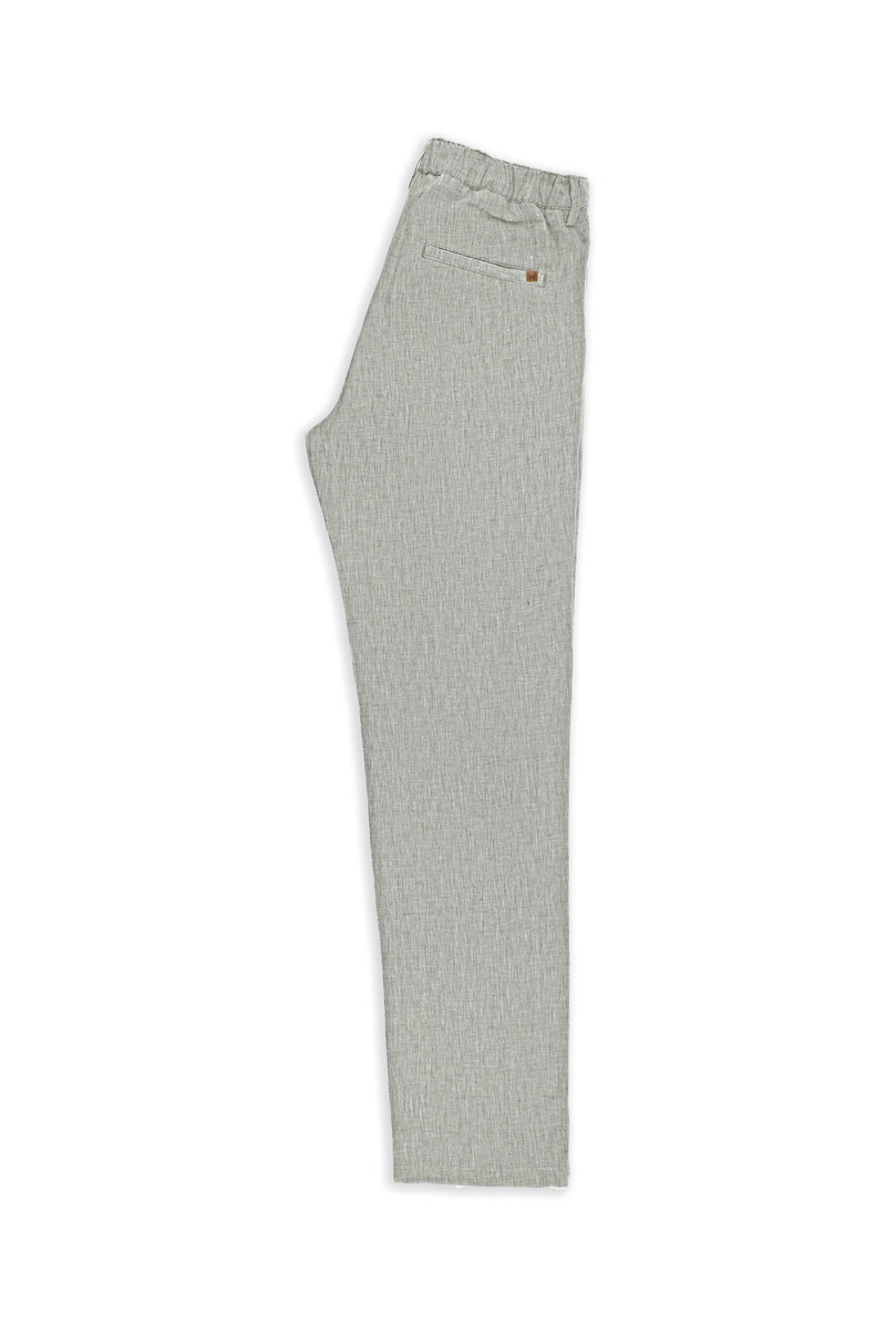 Açık Vizon Regular Fit Pileli Keten Kanvas / Chino Pantolon