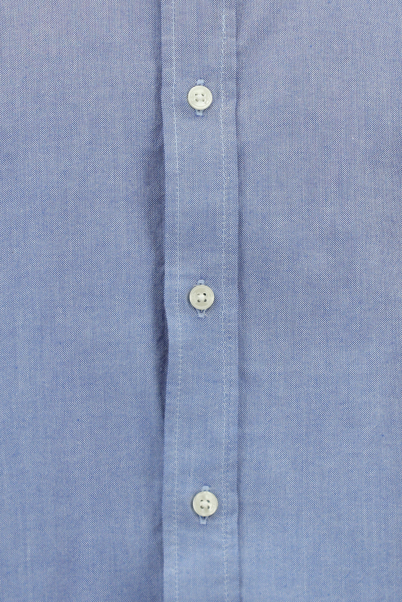 Açık Lacivert Uzun Kol Regular Fit Düğmeli Yaka Oxford Pamuk Gömlek