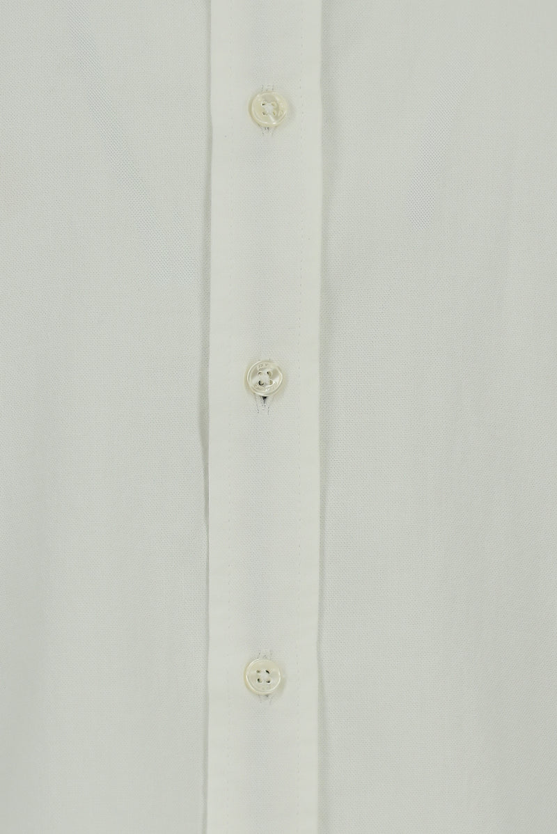 Beyaz Uzun Kol Regular Fit Düğmeli Yaka Oxford Pamuk Gömlek