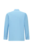 Orta Turkuaz Uzun Kol Regular Fit Düğmeli Yaka Oxford Pamuk Gömlek