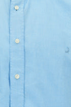 Orta Turkuaz Uzun Kol Regular Fit Düğmeli Yaka Oxford Pamuk Gömlek