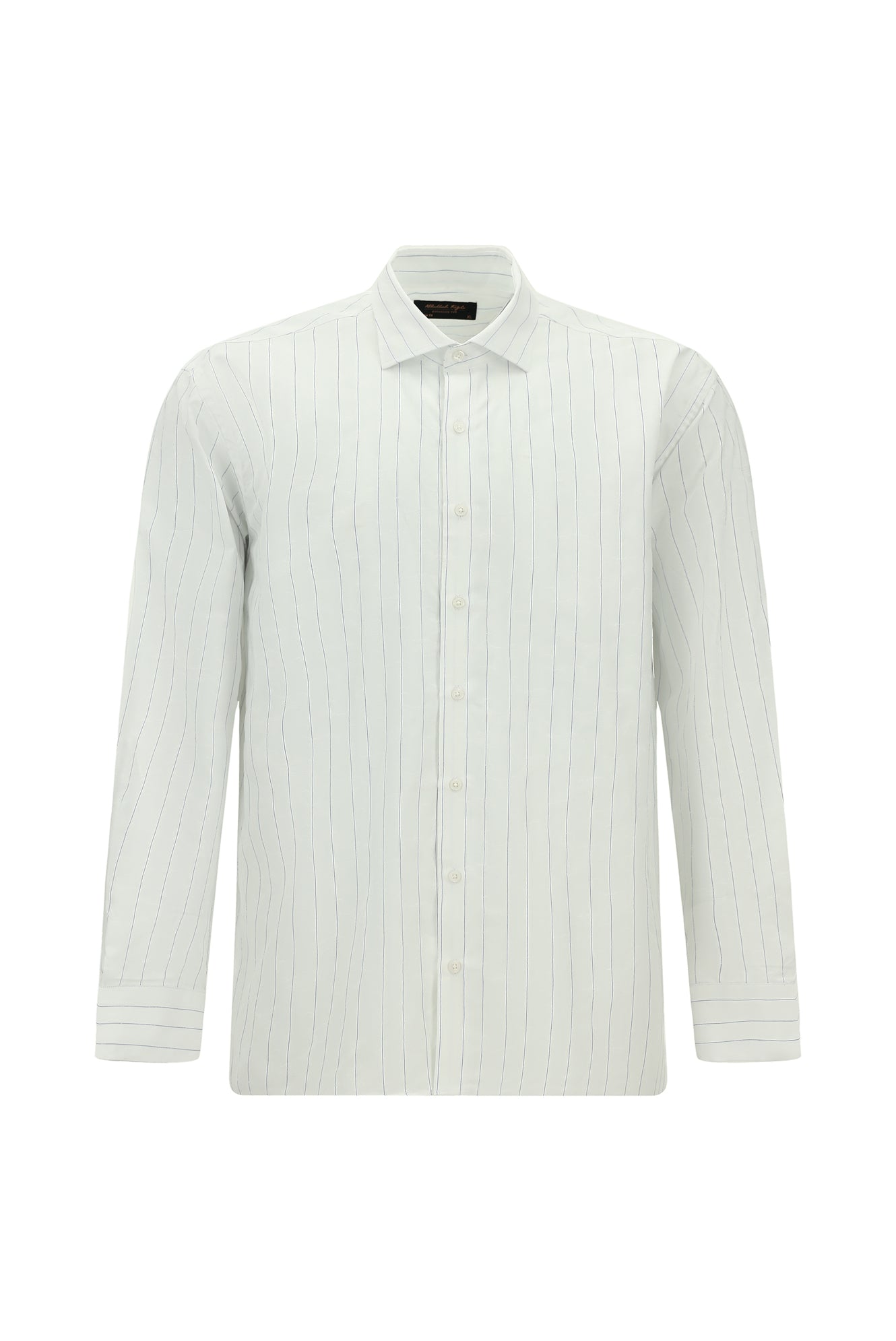 Mavi Uzun Kol Klasik Çizgili Pamuk Gömlek