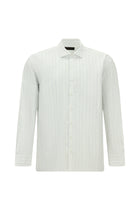 Mavi Uzun Kol Klasik Çizgili Pamuk Gömlek