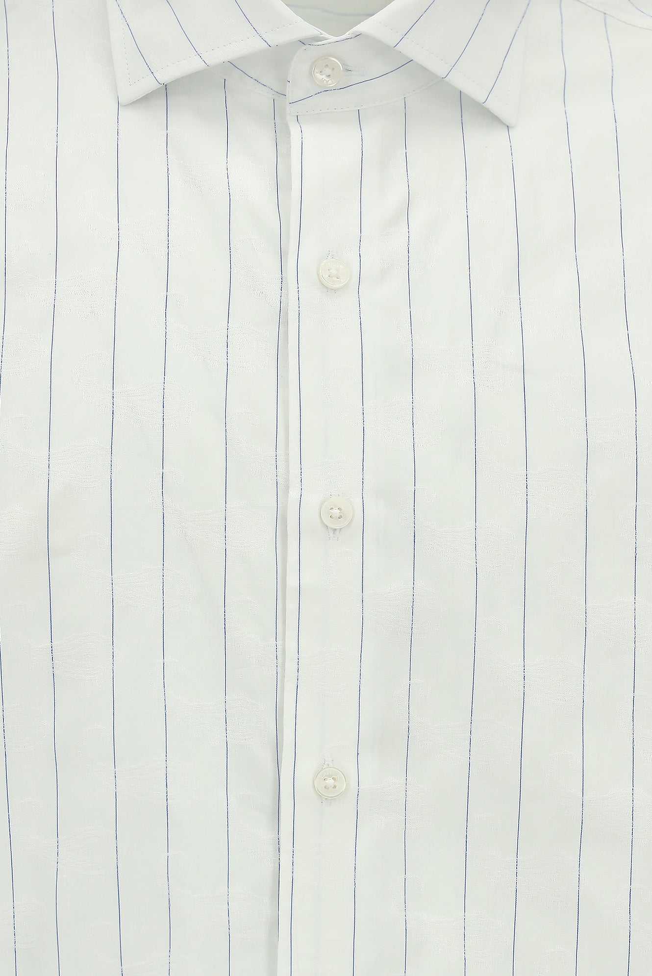 Mavi Uzun Kol Klasik Çizgili Pamuk Gömlek