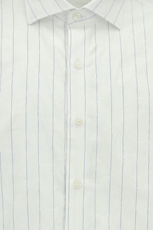 Mavi Uzun Kol Klasik Çizgili Pamuk Gömlek