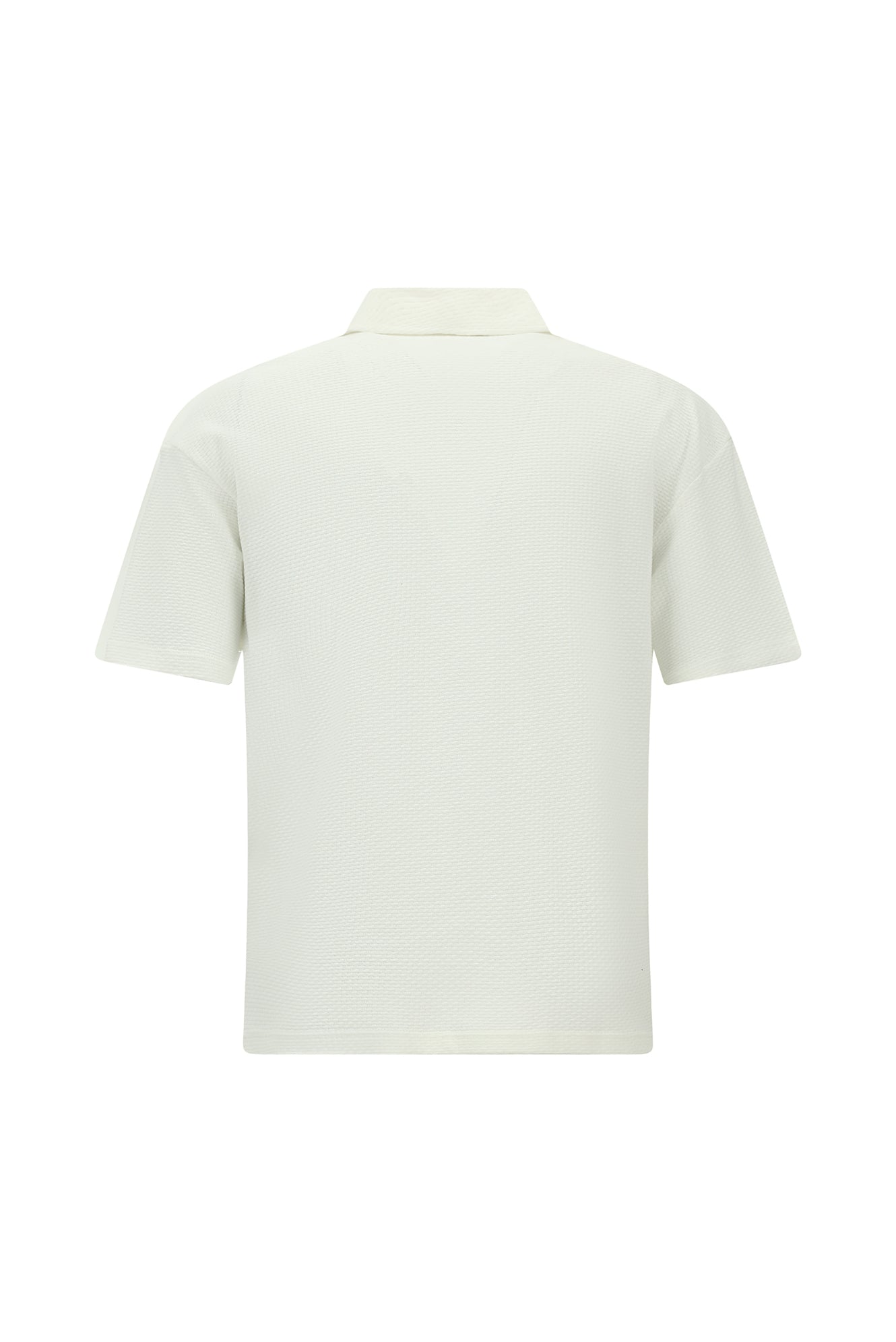 Beyaz Kısa Kol Oversize Ekstra Rahat Kesim Desenli Spor Pamuk Gömlek