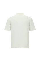 Beyaz Kısa Kol Oversize Ekstra Rahat Kesim Desenli Spor Pamuk Gömlek