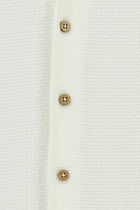 Beyaz Kısa Kol Oversize Ekstra Rahat Kesim Desenli Spor Pamuk Gömlek