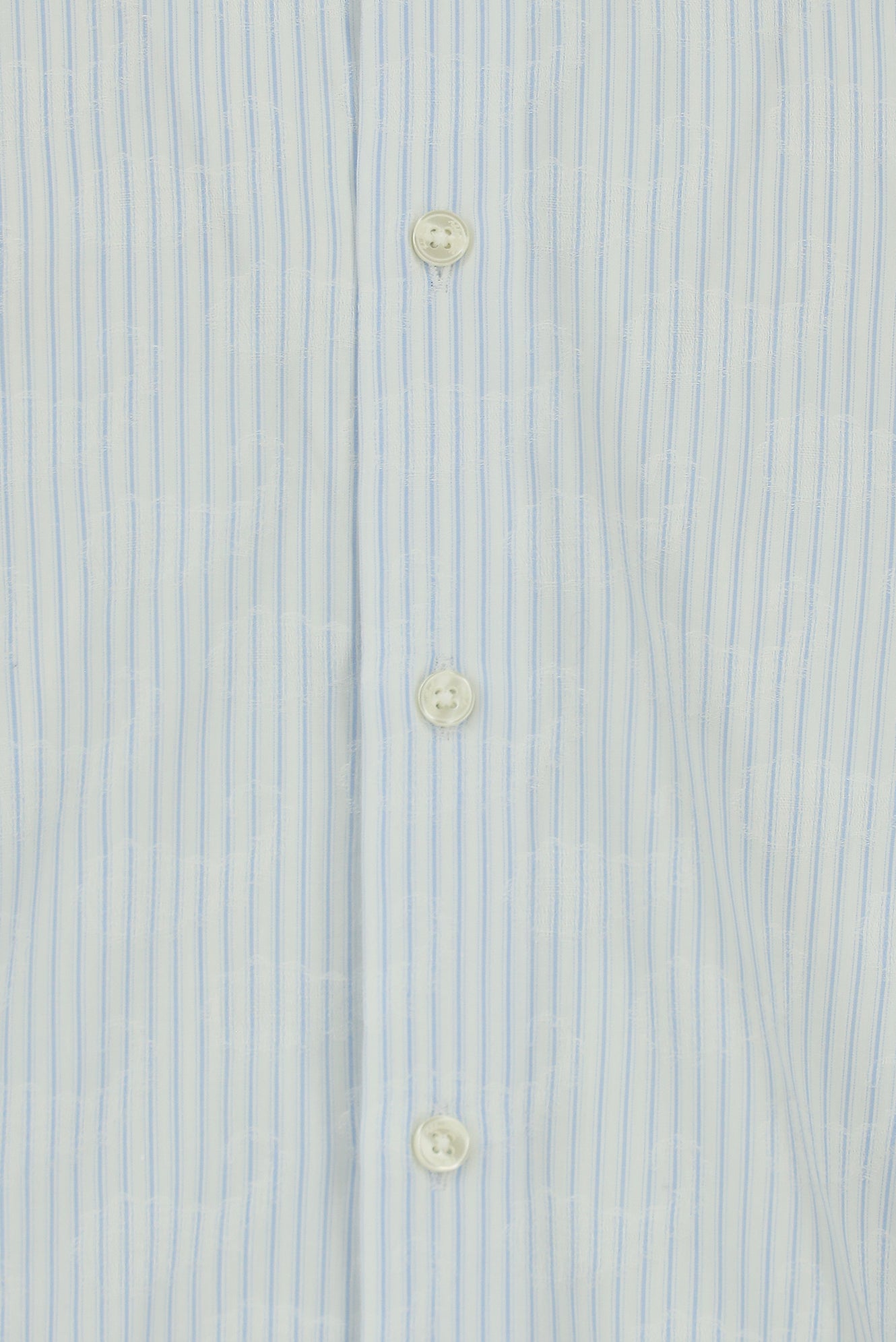 Açık Mavi Uzun Kol Slim Fit Dar Kesim Klasik Çizgili Pamuk Gömlek