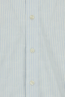 Açık Mavi Uzun Kol Slim Fit Dar Kesim Klasik Çizgili Pamuk Gömlek