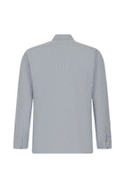 Mavi Uzun Kol Slim Fit Dar Kesim Klasik Çizgili Pamuk Gömlek