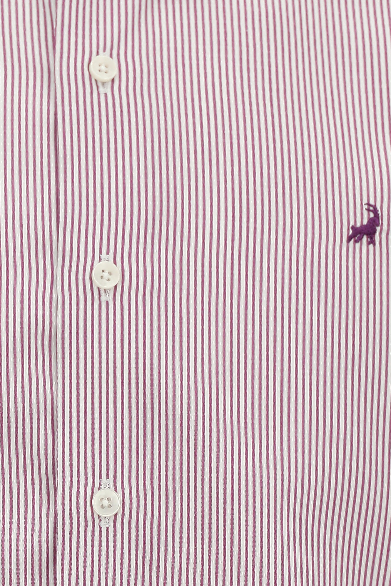 Açık Bordo Uzun Kol Slim Fit Dar Kesim Klasik Çizgili Lyocell Gömlek
