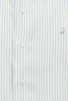 Mavi Uzun Kol Slim Fit Dar Kesim Klasik Çizgili Lyocell Gömlek