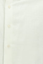 Beyaz Kısa Kol Slim Fit Dar Kesim Desenli Pamuk Gömlek