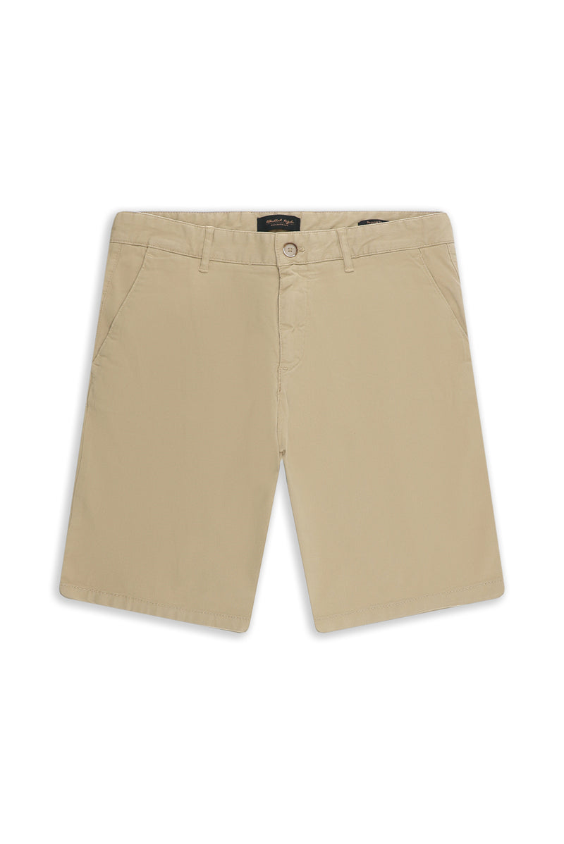 Açık Bej 6 Drop Regular Fit Standart Kesim Likralı Bermuda Şort