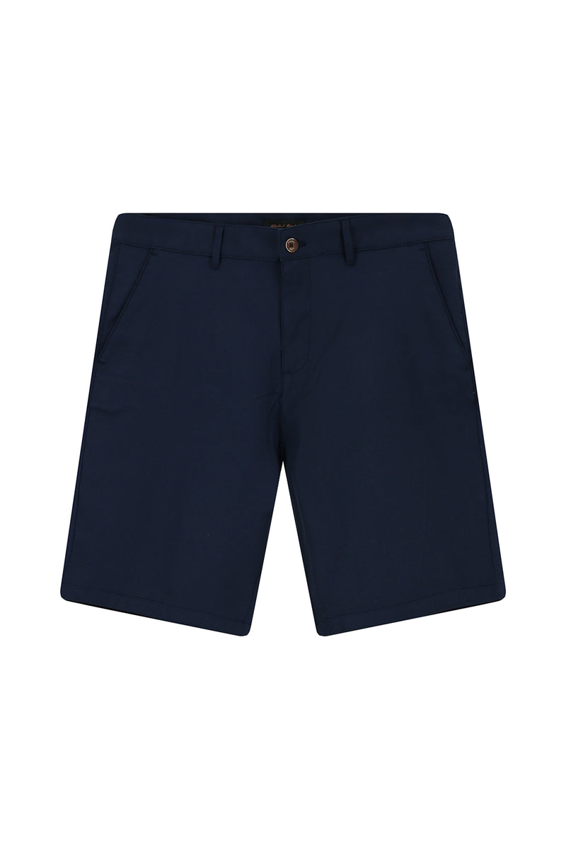 Orta Lacivert Regular Fit Pamuklu Lyocell Bermuda Şort