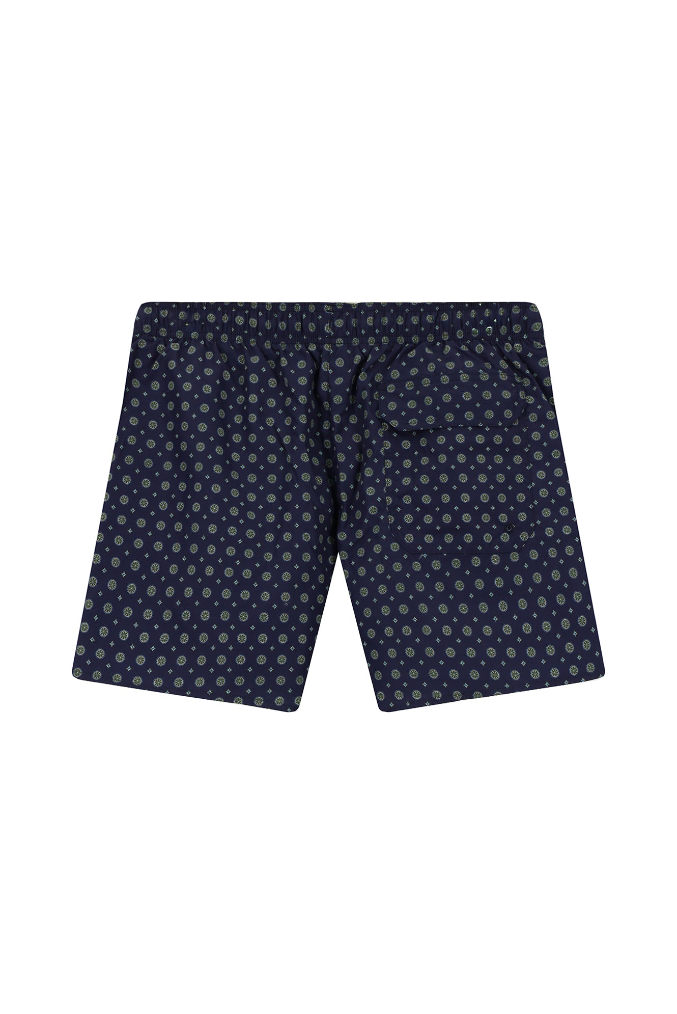 Koyu Lacivert Desenli Deniz Şortu