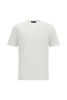 Kırık Beyaz Bisiklet Yaka Regular Fit Modal Karışımlı T-shirt