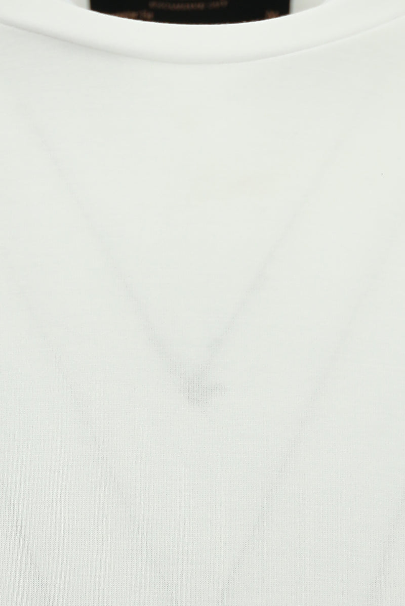 Kırık Beyaz Bisiklet Yaka Regular Fit Modal Karışımlı T-shirt