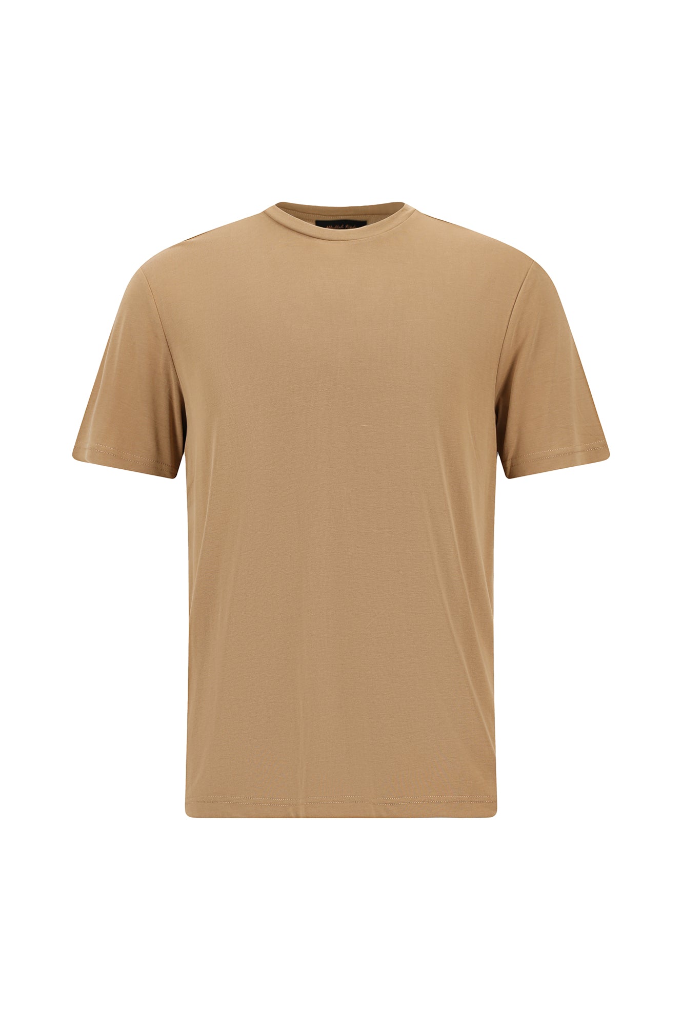 Taba Bisiklet Yaka Regular Fit Modal Karışımlı T-shirt