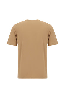 Taba Bisiklet Yaka Regular Fit Modal Karışımlı T-shirt