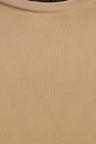 Taba Bisiklet Yaka Regular Fit Modal Karışımlı T-shirt